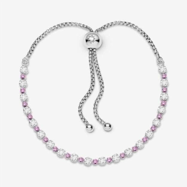 Pink  Clear Pandora Sparkle Slider Bracelet