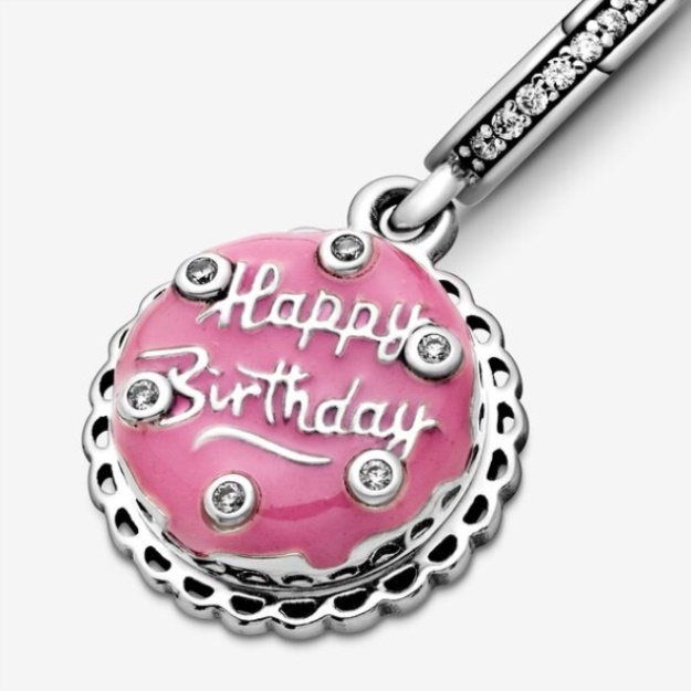 Pink Birthday Cake Dangle Charm Pandora