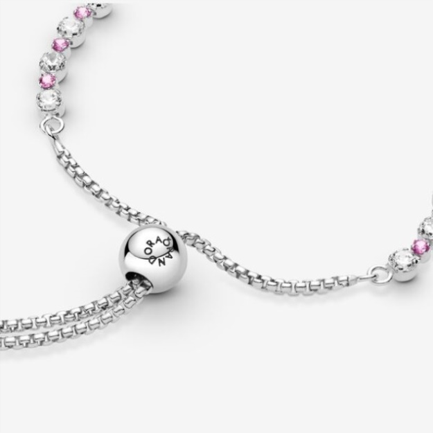 Pink Clear Fashion Sparkle Slider Bracelet Pandora