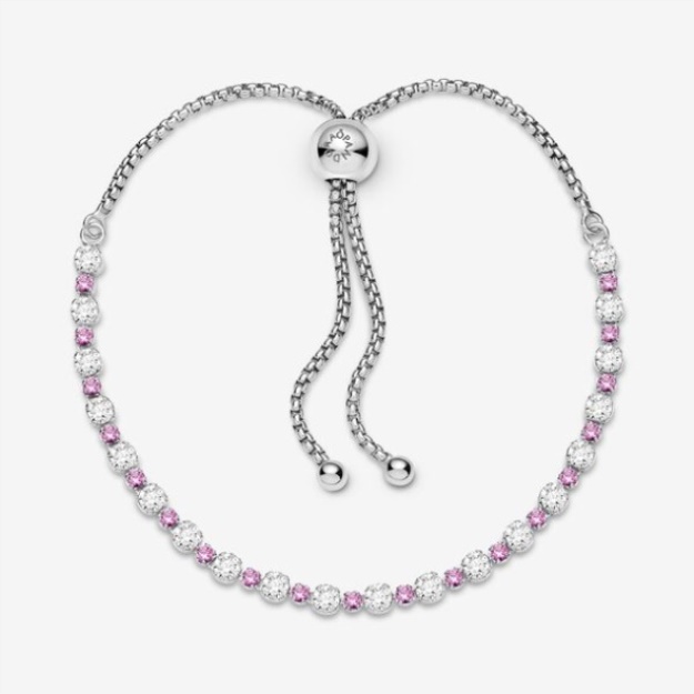 Pink Clear Fashion Sparkle Slider Bracelet Pandora