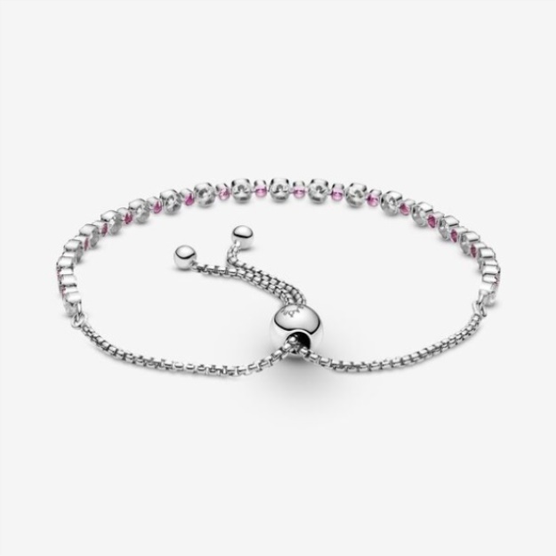Pink Clear Fashion Sparkle Slider Bracelet Pandora