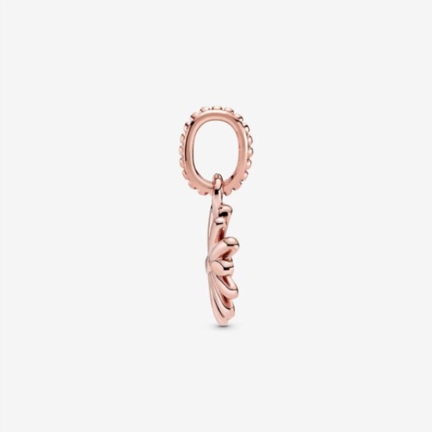 Pink Daisy Flower Dangle Charm Pandora Rose Gold Plated