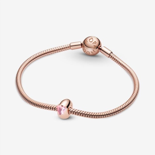 Pink Heart Solitaire Clip Charm Pandora