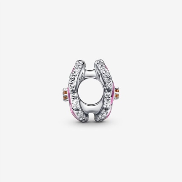 Pink Pansy Flower Charm Pandora