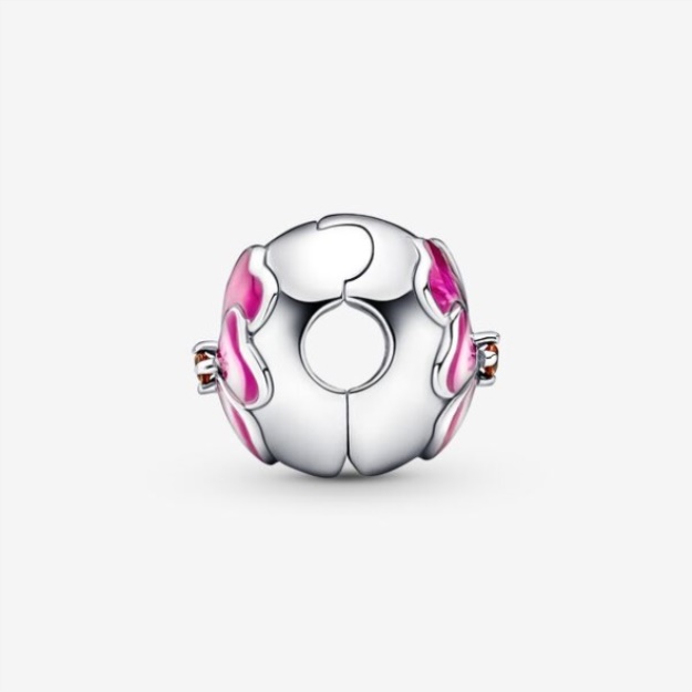 Pink Pansy Flower Clip Charm Pandora
