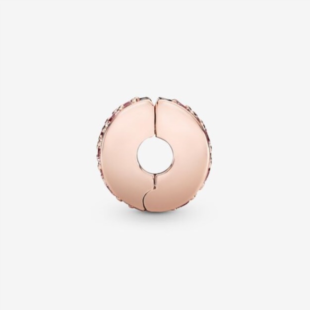 Pink Pave Clip Charm Pandora Rose Gold Plated