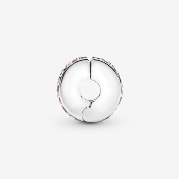 Pink Pave Clip Charm Pandora Sterling Silver