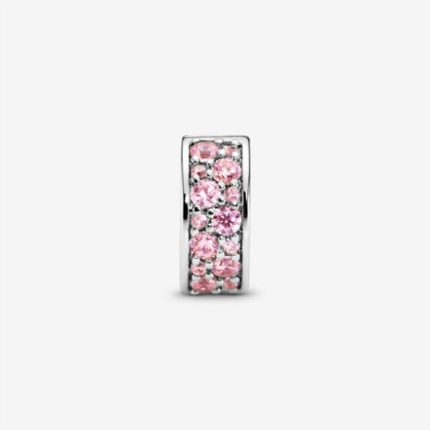 Pink Pave Clip Charm Pandora Sterling Silver