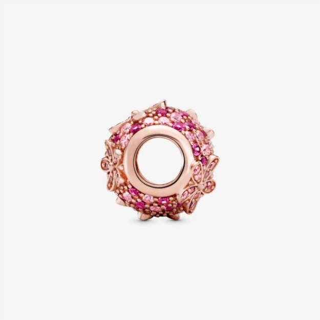 Pink Pave Daisy Flower Charm Pandora