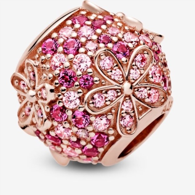 Pink Pave Daisy Flower Charm Pandora