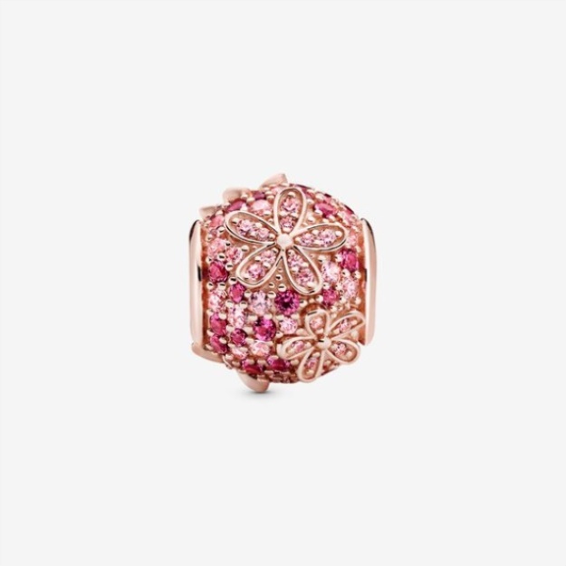 Pink Pave Daisy Flower Charm Pandora