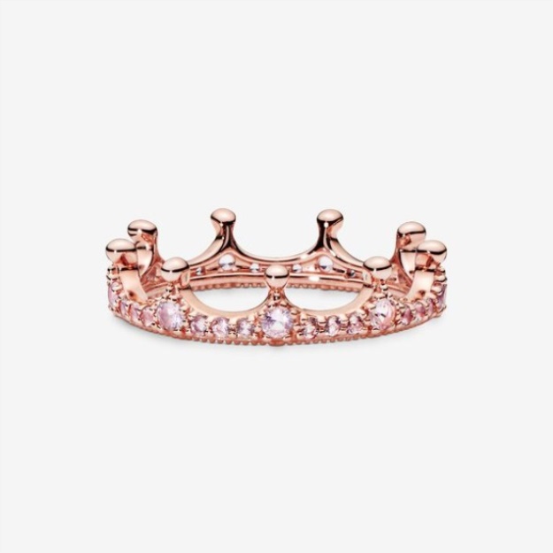 Pink Sparkling Crown Ring Pandora