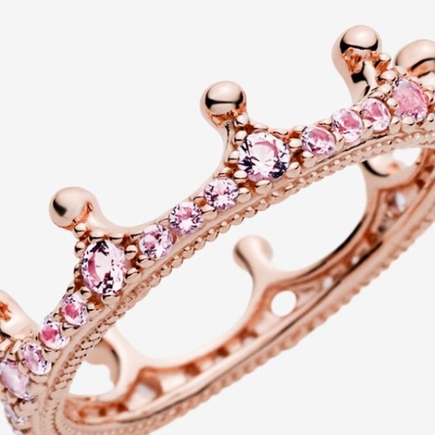 Pink Sparkling Crown Ring Pandora