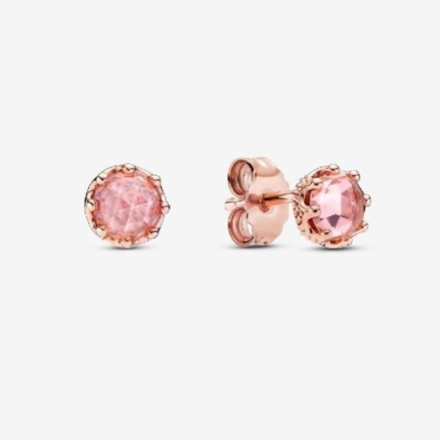 Pink Sparkling Crown Stud Earrings Pandora CA
