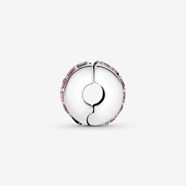 Pink Sparkling Row Clip Charm Pandora