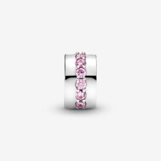 Pink Sparkling Row Clip Charms Pandora
