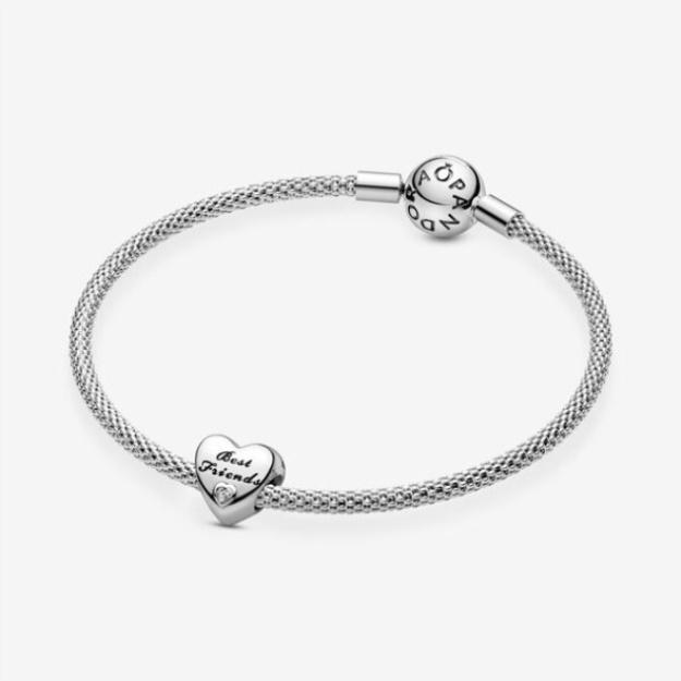 Polished Best Friends Heart Charm Pandora