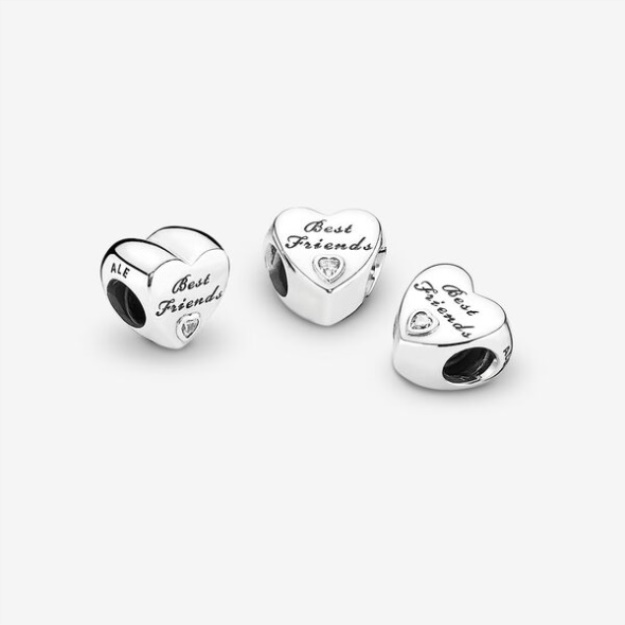 Polished Best Friends Heart Charm Pandora