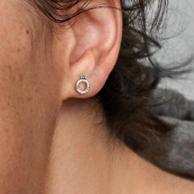 Polished Crown O Stud Earrings Pandora CA