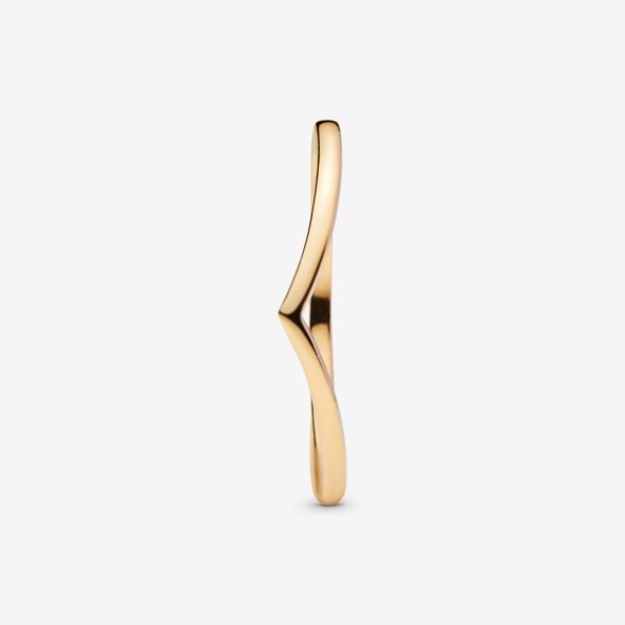 Polished Wishbone Ring Pandora Gold Plated