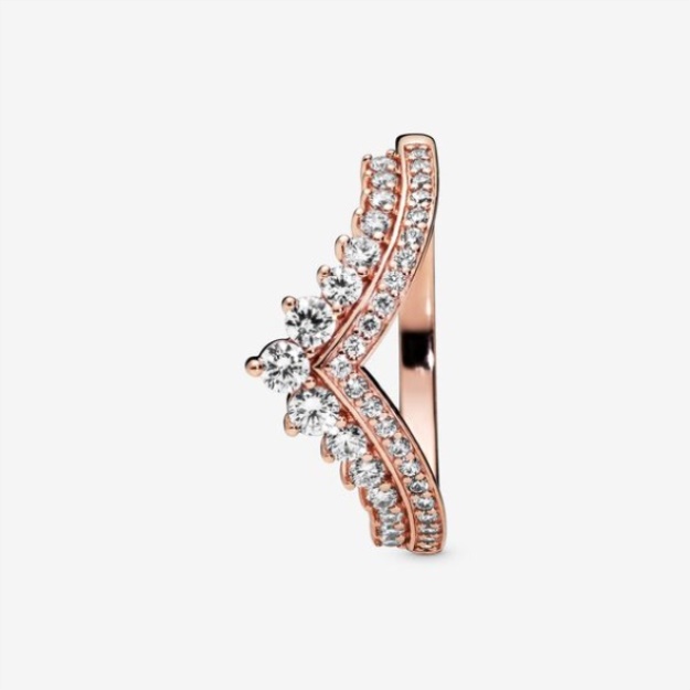Princess Wishbone Ring Pandora Rose Gold Plated