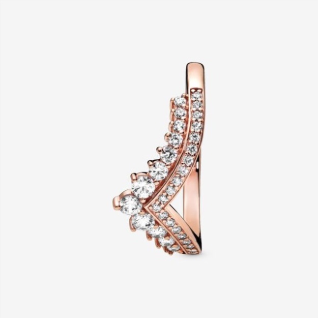 Princess Wishbone Ring Pandora Rose Gold Plated
