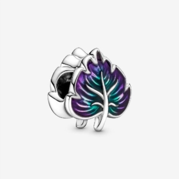 Purple  Green Leaf Charms Pandora