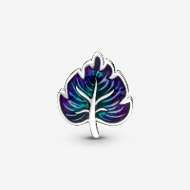 Purple  Green Leaf Charms Pandora