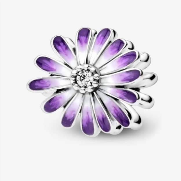 Purple Daisy Charm Pandora Sterling Silver