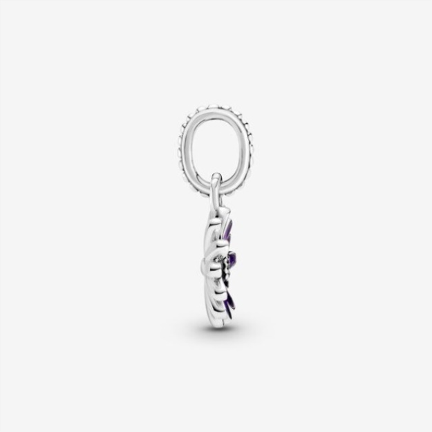 Purple Daisy Dangle Charm Pandora Sterling Silver