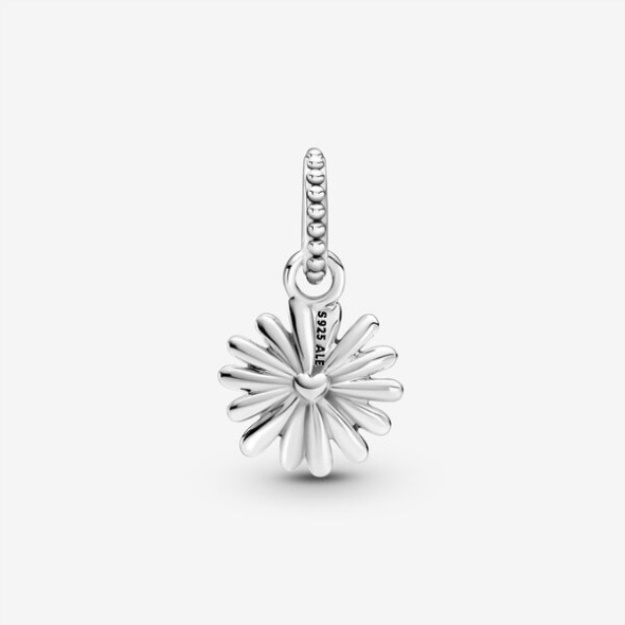 Purple Daisy Dangle Charm Pandora Sterling Silver