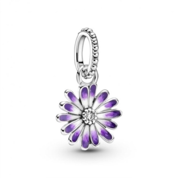 Purple Daisy Dangle Charms Pandora