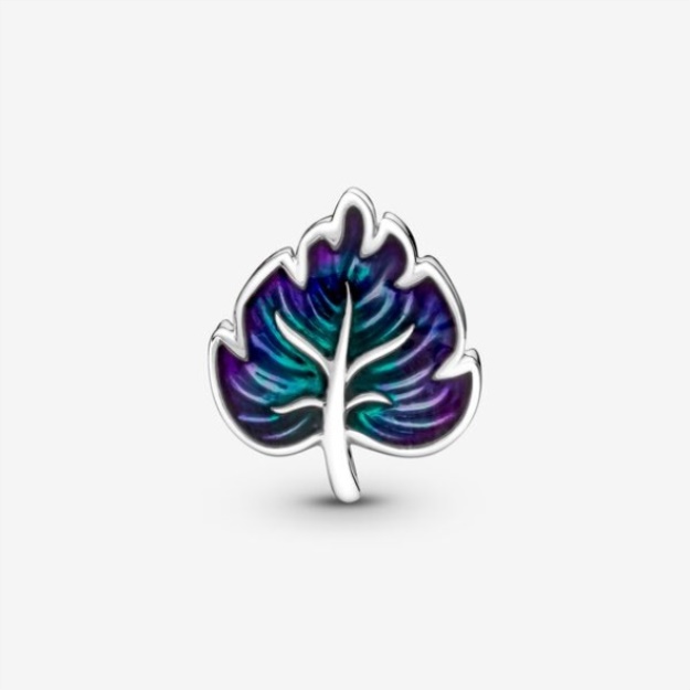 Purple Green Leaf Charm Pandora