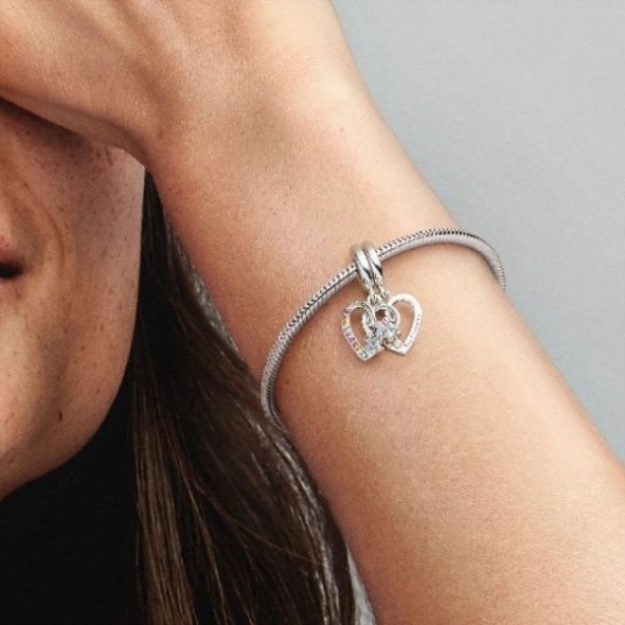Puzzle Piece Hearts Splittable Friendship Dangle Charms Pandora