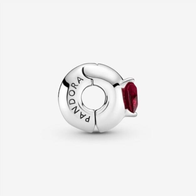 Red Heart Solitaire Clip Charm Pandora