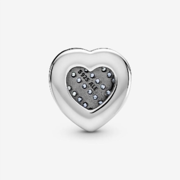 Reflexions Blue Pave Heart Clip Charms Pandora