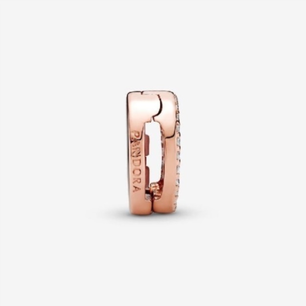 Reflexions Rose Round Pave Clip Charm Pandora