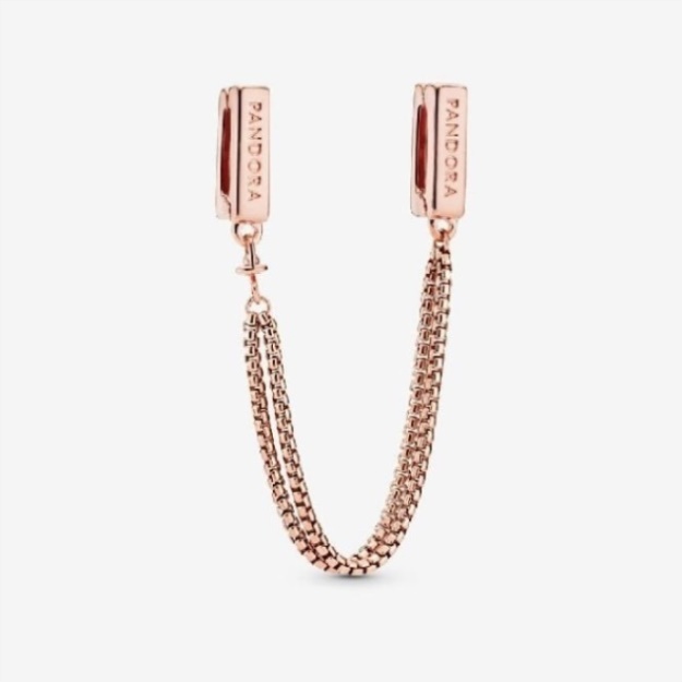 Reflexions Rose Safety Chain Clip Charm Pandora