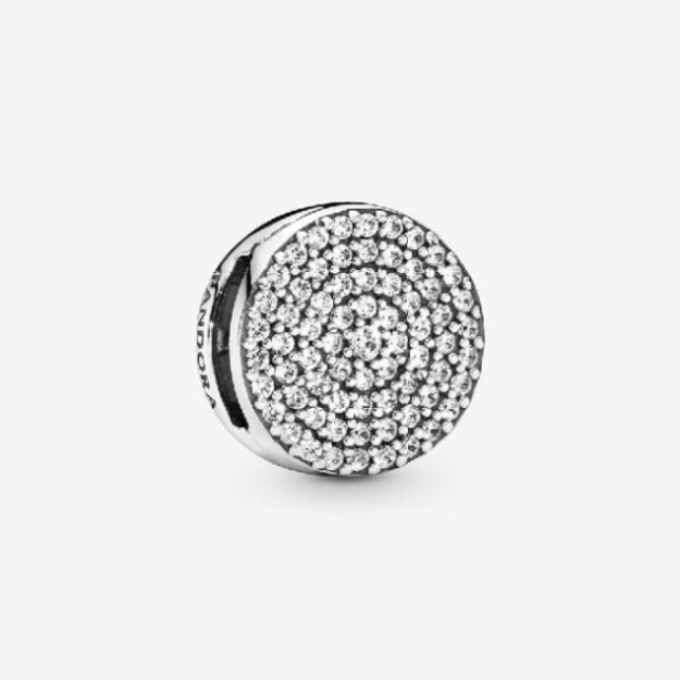 Reflexions Round Pave Clip Charm Pandora