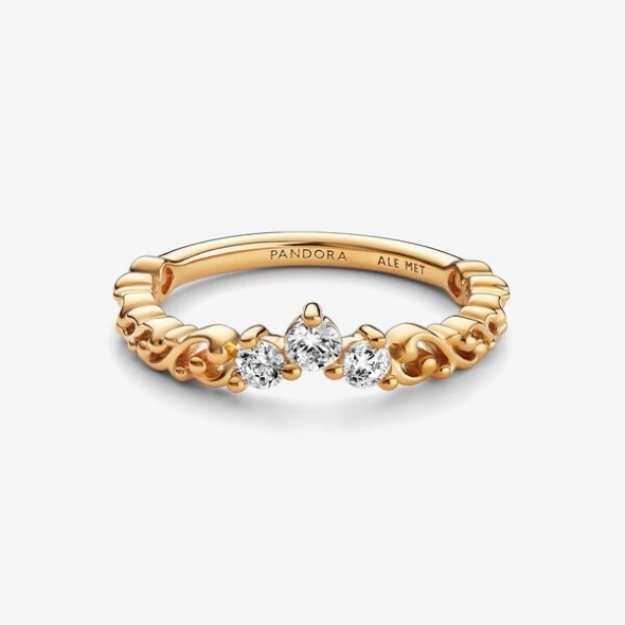 Regal Swirl Tiara Ring Pandora Gold Plated