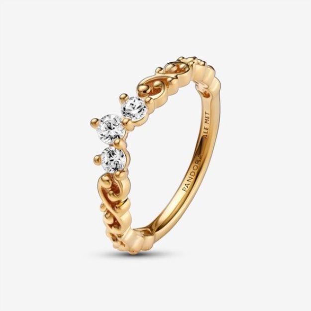 Regal Swirl Tiara Ring Pandora Gold Plated