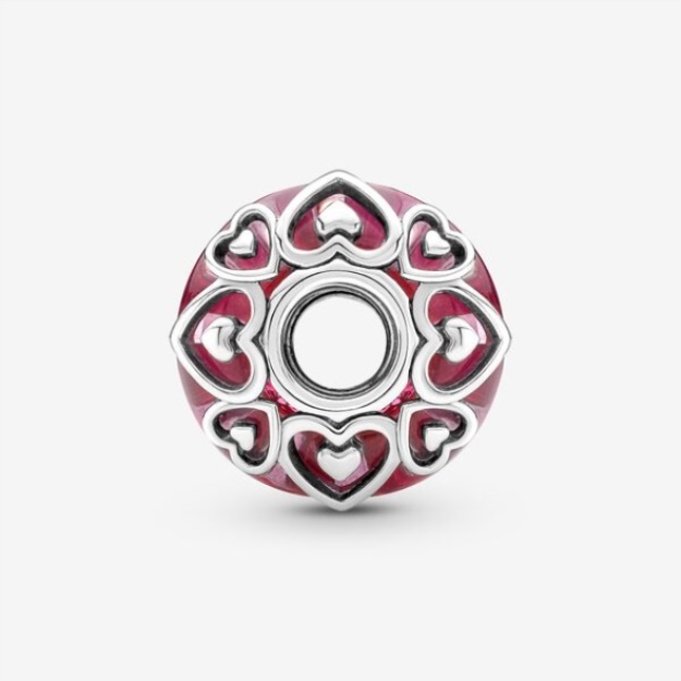 Reveal Your Love Pink Murano Glass Charm Pandora