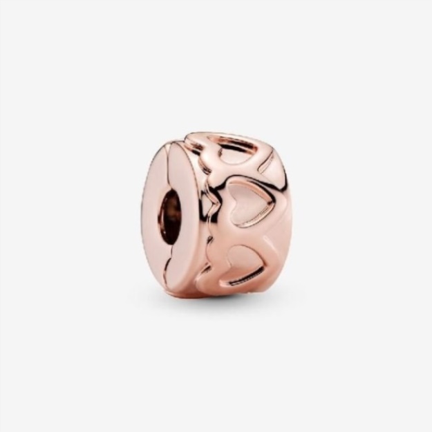 Rose Band of Hearts Clip Charms Pandora