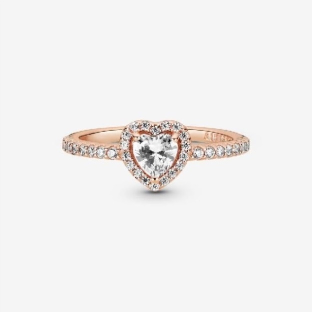 Rose Brand Pandora Sparkling Elevated Heart Ring