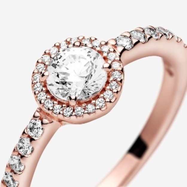 Rose Classic Pandora Sparkle Halo Ring