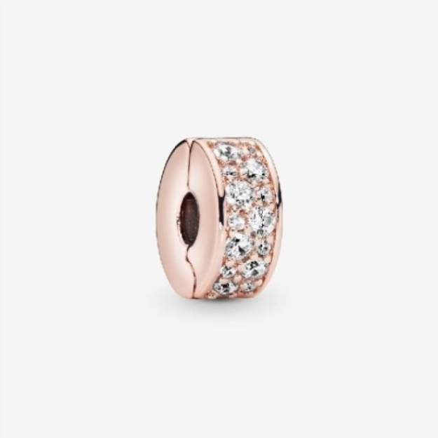 Rose Clear Pave Clip Charm Pandora