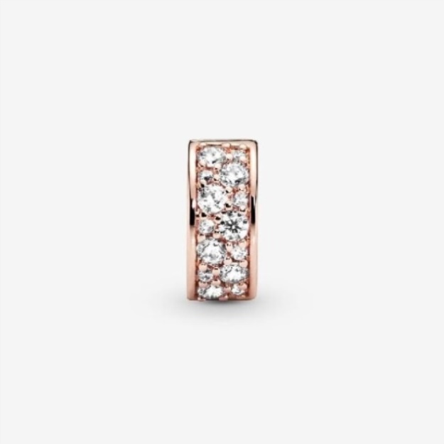 Rose Clear Pave Clip Charm Pandora