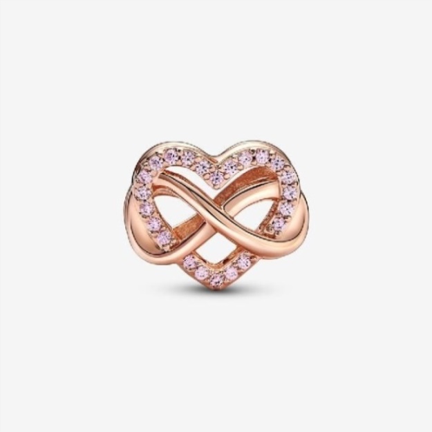 Rose Family Infinity Pink Heart Charms Pandora