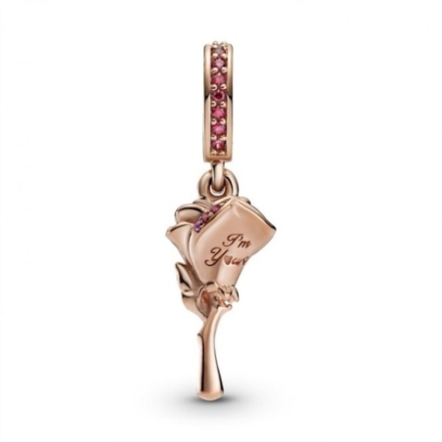 Rose Flower Dangle Charms Pandora