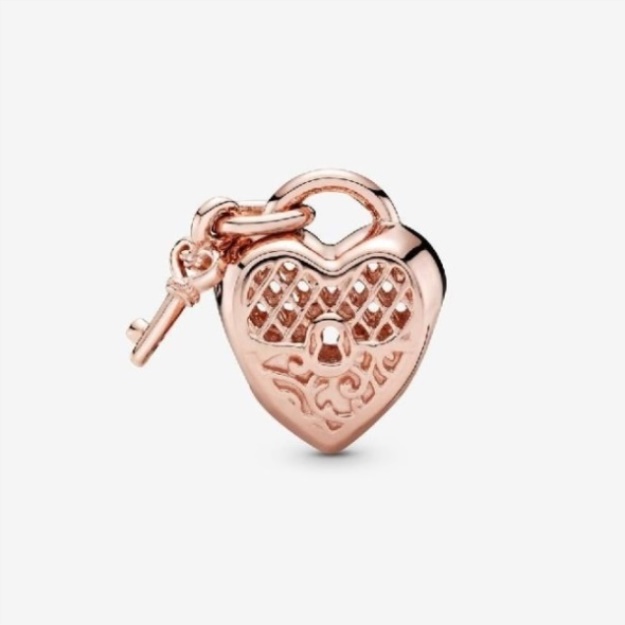 Rose Love You Heart Padlock Charms Pandora